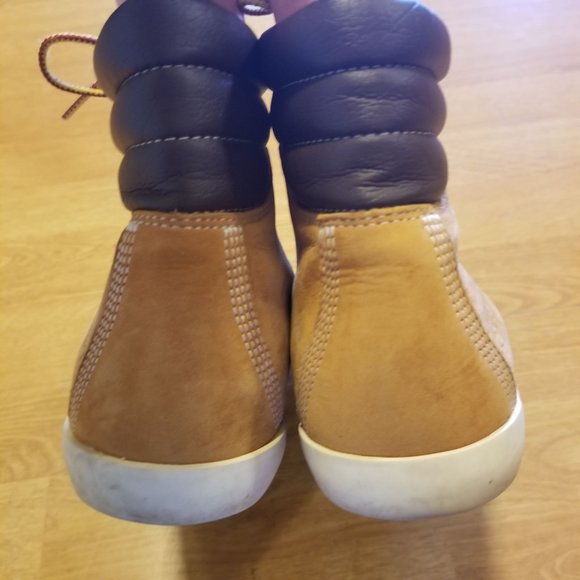 Timberland 9‎ Wheat High Top Sneaker Boots Leather Chunky Work Ortholite - Picture 5 of 10